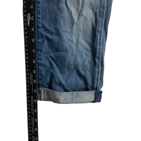 7 For All Mankind 7FAM Crop Straight Leg Jean Size 31 Flaw Distressed Cuffed - Picture 7 of 12